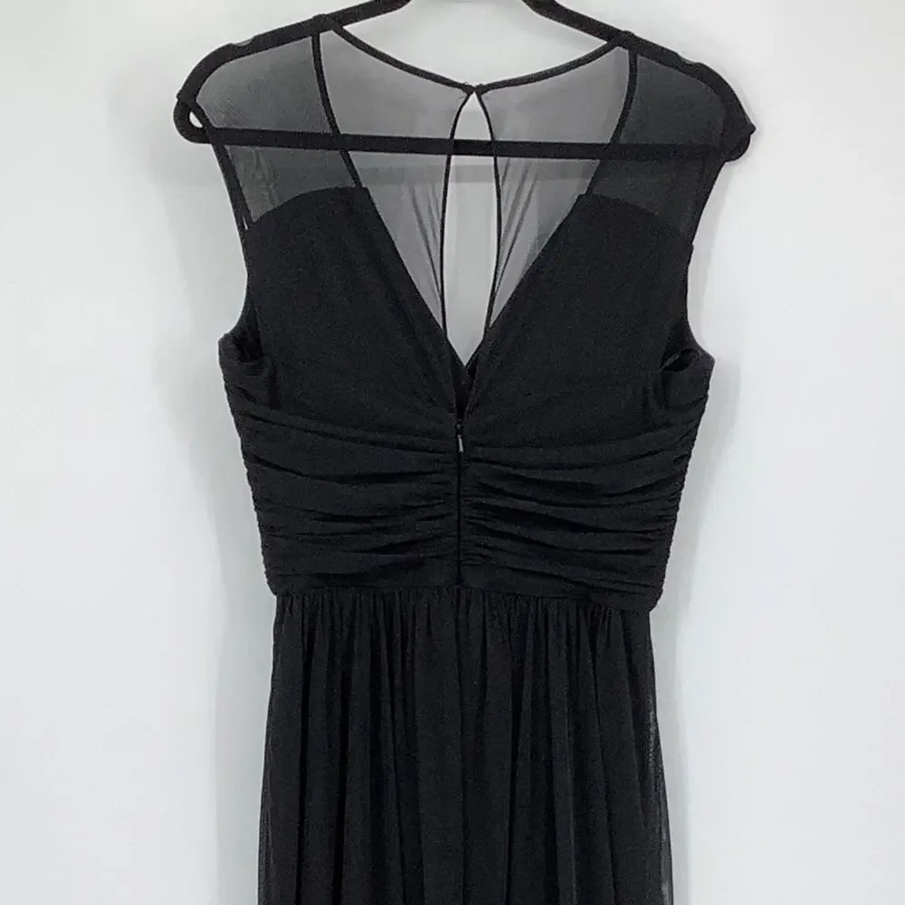 NEW! Alfred Sung Women's 10 Chiffon V-Neck Maxi Black Dress $231 msrp J2-11 - Picture 8 of 9